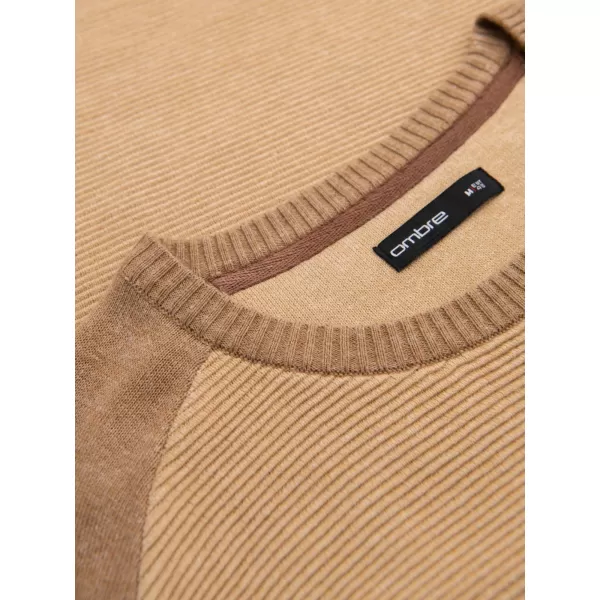  Moški pulover OMBRE OM-SWSW-0121 RJAVA 