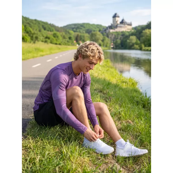  Moška premium kompresijska majica z dolgimi rokavi ALTISPORT VOJ/ALM072TR03 VIJOLIČNA 