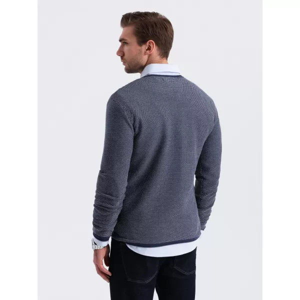  Moški pulover OMBRE OM-SWSW-0118 MORNARSKO MODRO 