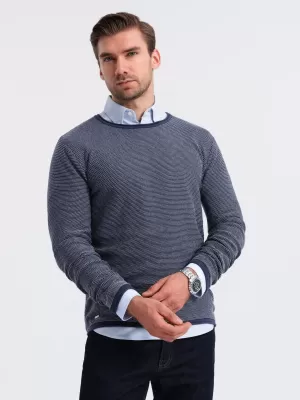 Moški pulover OMBRE OM-SWSW-0118 MORNARSKO MODRO