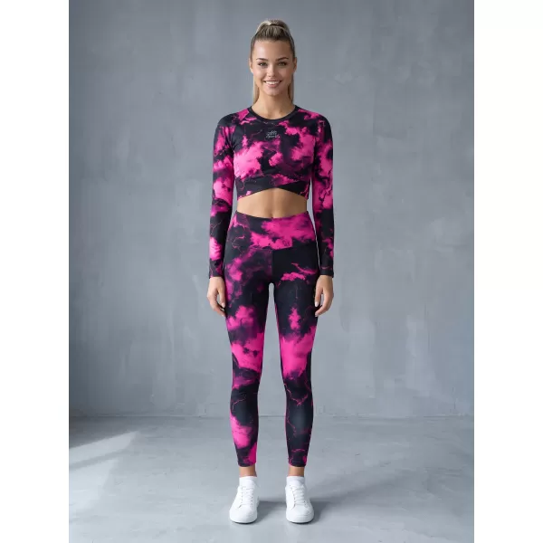  Vrhunski ženski funkcionalni top z dolgimi rokavi ALTISPORT VOJ/ALW066TR04 ČRNO ROZA 