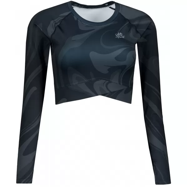  Vrhunski ženski funkcionalni top z dolgimi rokavi ALTISPORT VOJ/ALW072TR04 ČRNA 