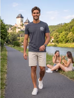 Moška majica s kratkimi rokavi ALTISPORT EBEN TEMNO SIVA