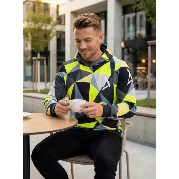  Moška funkcionalna trenirka Premium ALTISPORT VOJ/ALM007MI01 ČRNA/FLUO RUMENA 
