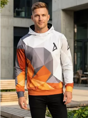 Moška funkcionalna trenirka Premium ALTISPORT VOJ/ALM007MI01 ORANŽNA/SIVA