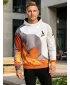 Moška funkcionalna trenirka Premium ALTISPORT VOJ/ALM007MI01 ORANŽNA/SIVA