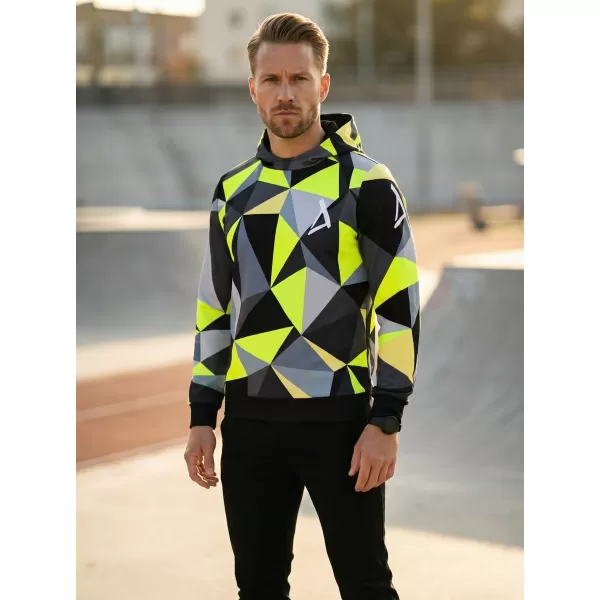  Moška funkcionalna trenirka Premium ALTISPORT VOJ/ALM007MI01 ČRNA/FLUO RUMENA 