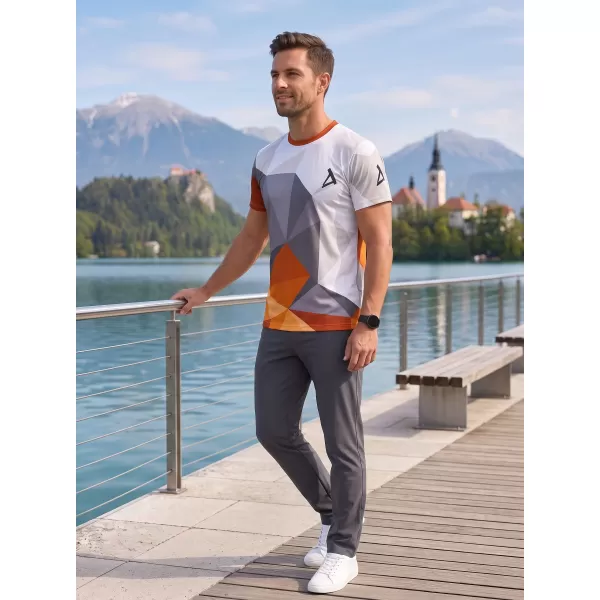  Moška funkcionalna t -majica Premium Plus ALTISPORT VOJ/ALM007TR02 ORANŽNA/SIVA 