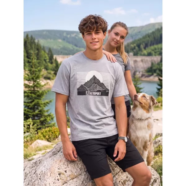  Moška majica s kratkimi rokavi ALTISPORT ALM188812 TEMNO SIVI POUDARKI 