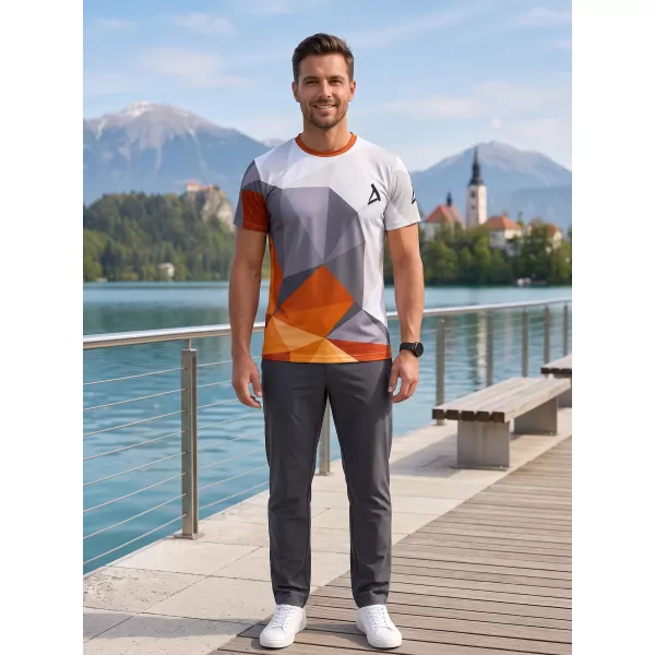  Moška funkcionalna t -majica Premium Plus ALTISPORT VOJ/ALM007TR02 ORANŽNA/SIVA 