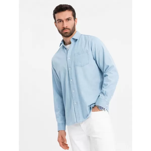  Srajca OMBRE OM-SHDS-0181 SVETLO MODRA 