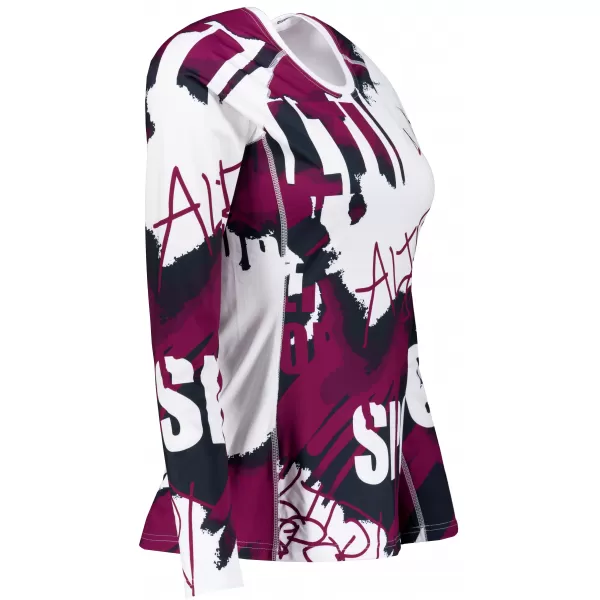  Ženska premium funkcionalna majica z dolgimi rokavi ALTISPORT VOJ/ALW076TR03 BELO/VINO 