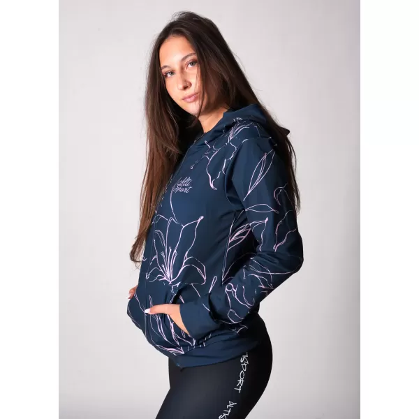  Ženski vrhunski funkcionalni pulover z zadrgo ALTISPORT VOJ/ALW100MI02 TEMNO MODRA/ROZA 