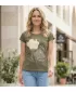 Ženska majica s kratkimi rokavi ALTISPORT ALW189122 KAKI