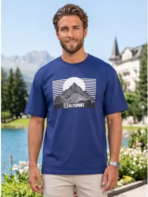 Moška majica s kratkimi rokavi ALTISPORT ALM188812 POLNOČNO MODRA