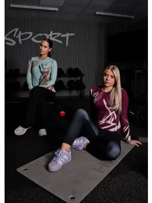Ženska premium funkcionalna majica z dolgimi rokavi ALTISPORT VOJ/ALW074TR03 ZELENA/ORANŽNA