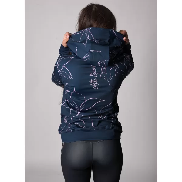  Ženski vrhunski funkcionalni pulover z zadrgo ALTISPORT VOJ/ALW100MI02 TEMNO MODRA/ROZA 