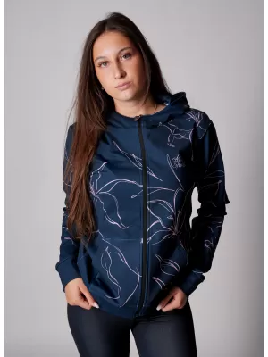 Ženski vrhunski funkcionalni pulover z zadrgo ALTISPORT VOJ/ALW100MI02 TEMNO MODRA/ROZA