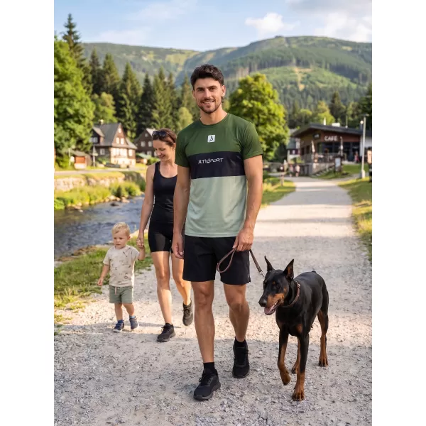  Moška premium plus funkcionalna majica s kratkimi rokavi ALTISPORT VOJ/ALM051TR02 KAKI 