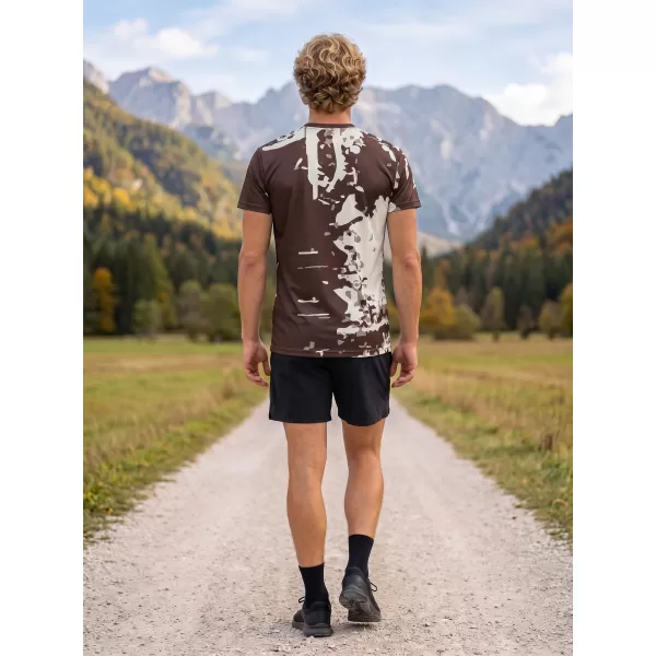  Moška premium plus funkcionalna majica s kratkimi rokavi ALTISPORT VOJ/ALM057TR02 RJAVA 