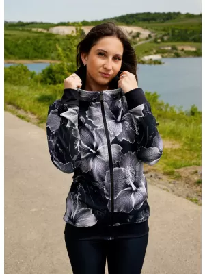 Ženski vrhunski funkcionalni pulover z zadrgo ALTISPORT VOJ/ALW102MI02 ČRNO-BELO