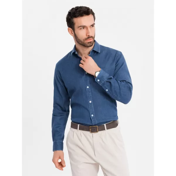  Srajca OMBRE OM-SHDS-0180 TEMNO MODRA 