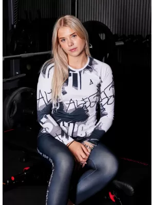 Ženska premium funkcionalna majica z dolgimi rokavi ALTISPORT VOJ/ALW076TR03 ČRNO-BELO