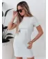 Obleka DSTREET RIBBINA EY2577 SVETLO SIVA