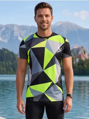 Moška funkcionalna t -majica Premium Plus ALTISPORT VOJ/ALM007TR02 ČRNA/FLUO RUMENA
