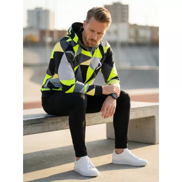  Moška funkcionalna trenirka Premium ALTISPORT VOJ/ALM007MI01 ČRNA/FLUO RUMENA 