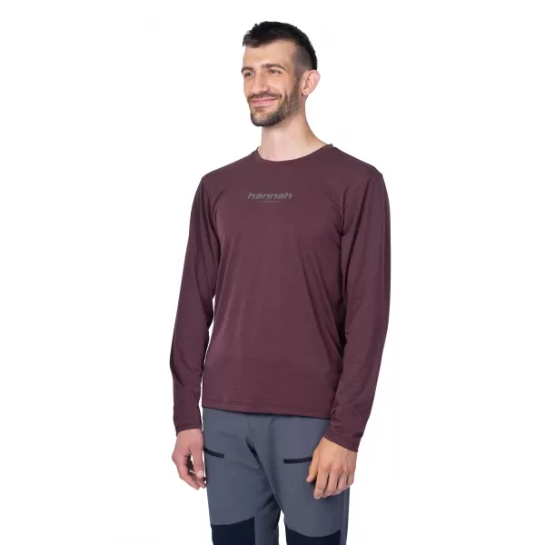  Moška T -majica z dolgim ​​rokavom HANNAH BINE L/S RDEČI MAHAGONI 