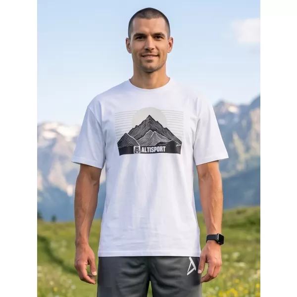  Moška majica s kratkimi rokavi ALTISPORT ALM188812 BELA 
