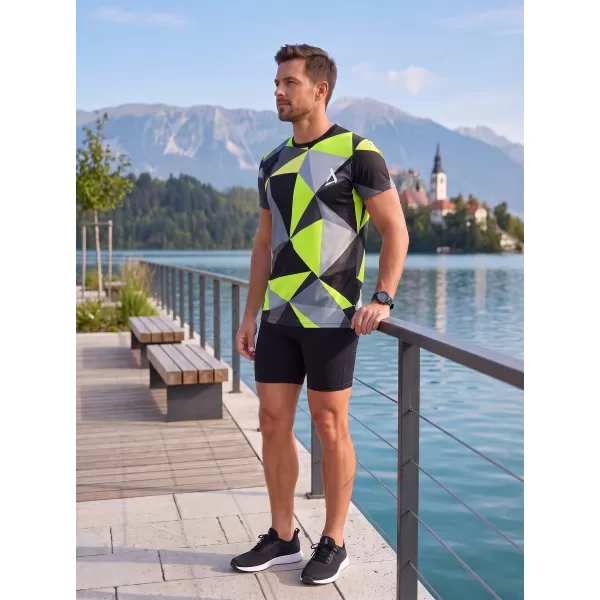  Moška funkcionalna t -majica Premium Plus ALTISPORT VOJ/ALM007TR02 ČRNA/FLUO RUMENA 