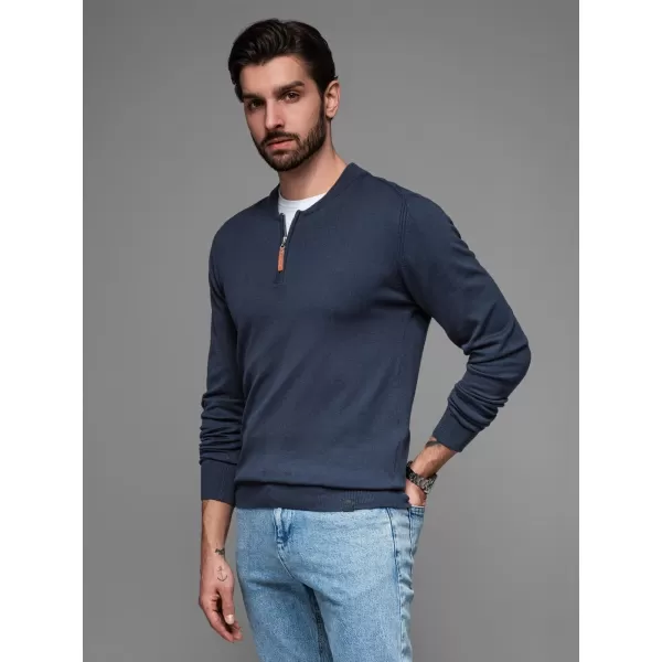  Moški pulover OMBRE OM-SWZS-0124 MORNARSKO MODRO 