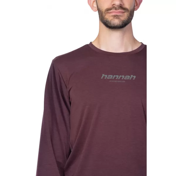  Moška T -majica z dolgim ​​rokavom HANNAH BINE L/S RDEČI MAHAGONI 