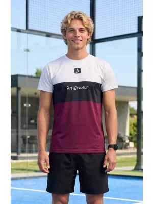 Moška premium plus funkcionalna majica s kratkimi rokavi ALTISPORT VOJ/ALM051TR02 BORDO