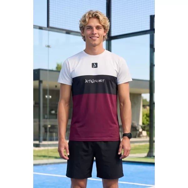  Moška premium plus funkcionalna majica s kratkimi rokavi ALTISPORT VOJ/ALM051TR02 BORDO 