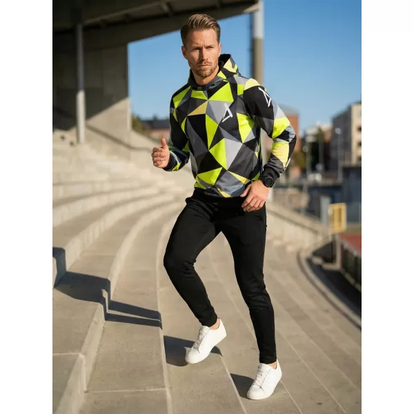 Moška funkcionalna trenirka Premium ALTISPORT VOJ/ALM007MI01 ČRNA/FLUO RUMENA 