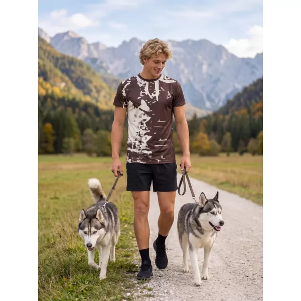  Moška premium plus funkcionalna majica s kratkimi rokavi ALTISPORT VOJ/ALM057TR02 RJAVA 
