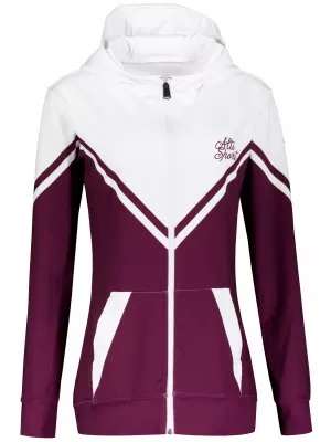 Ženski vrhunski funkcionalni pulover z zadrgo ALTISPORT VOJ/ALW101MI02 BORDO/BELA