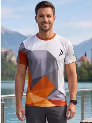 Moška funkcionalna t -majica Premium Plus ALTISPORT VOJ/ALM007TR02 ORANŽNA/SIVA