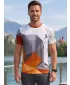 Moška funkcionalna t -majica Premium Plus ALTISPORT VOJ/ALM007TR02 ORANŽNA/SIVA