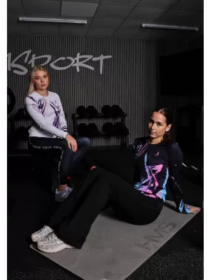 Ženska premium funkcionalna majica z dolgimi rokavi ALTISPORT VOJ/ALW074TR03 BELA/VIJOLIČNA