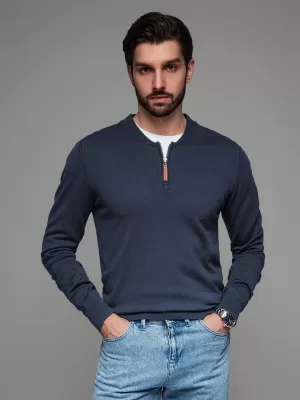 Moški pulover OMBRE OM-SWZS-0124 MORNARSKO MODRO