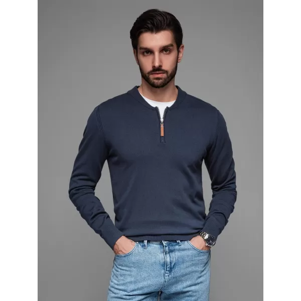  Moški pulover OMBRE OM-SWZS-0124 MORNARSKO MODRO 