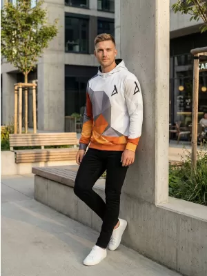 Moška funkcionalna trenirka Premium ALTISPORT VOJ/ALM007MI01 ORANŽNA/SIVA