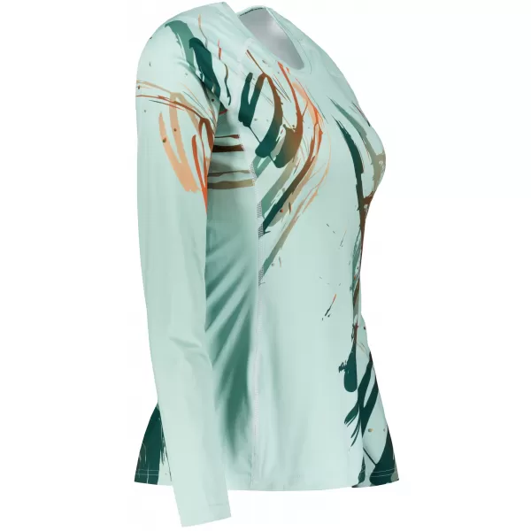  Ženska premium funkcionalna majica z dolgimi rokavi ALTISPORT VOJ/ALW074TR03 ZELENA/ORANŽNA 