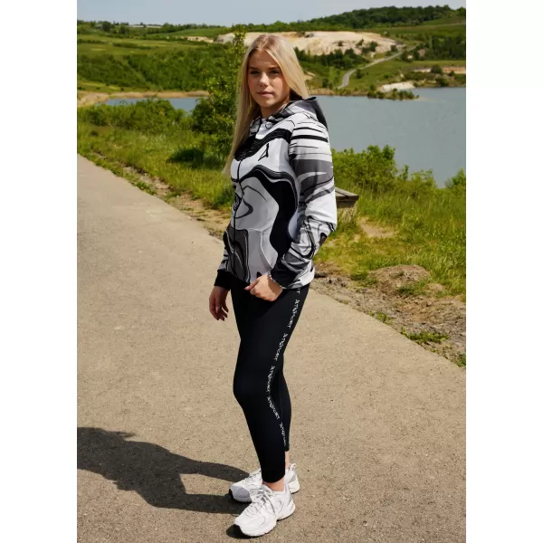  Ženski vrhunski funkcionalni pulover z zadrgo ALTISPORT VOJ/ALW099MI02 ČRNO-BELO 