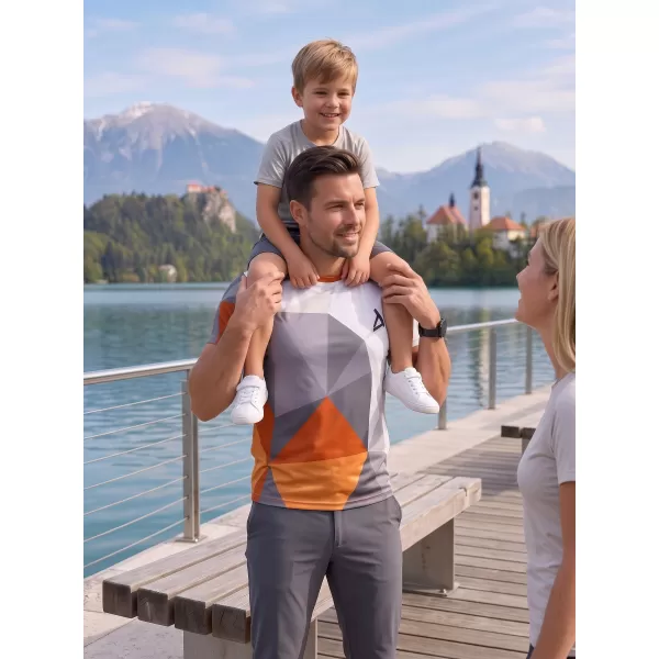  Moška funkcionalna t -majica Premium Plus ALTISPORT VOJ/ALM007TR02 ORANŽNA/SIVA 