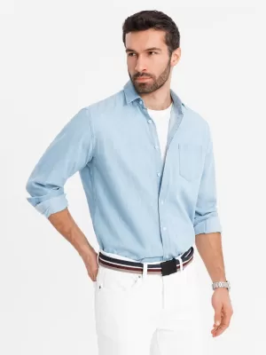 Srajca OMBRE OM-SHDS-0181 SVETLO MODRA